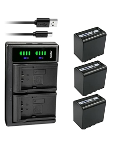 Kastar 3-Pack AG-VBR89G Battery and LTD2 USB Charger Compatible with Panasonic HC-X2 4K Camcorder, Panasonic HC-X20 4K Mobile Camcorder