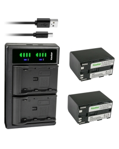 Kastar 2-Pack Battery and LTD2 USB Charger Replacement for Canon G1000, G1500, G2000, GL1 GL-1 DM-GL1, GL2 GL-2 DM-GL2, MV1, MV10 MV10i, MV20 MV20i, MV100 MV100i, MV200 MV200i, Optura, Optura Pi