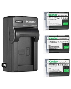 Kastar 3-Pack Battery and AC Wall Charger Replacement for Nikon EN-EL15 EN-EL15a EN-EL15b EN-EL15e Battery, MH-25 MH-25a MH-25b Charger, Nikon MB-D11, MB-D12, MB-D14, MB-D15, MB-D16, MB-D18 Camera