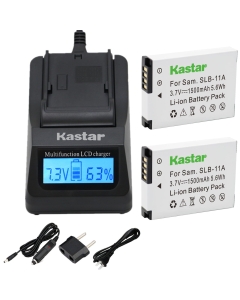Kastar Fast Charger Kit and Battery (2-Pack) for Samsung SLB-11A and Samsung WB600 WB650 WB700 WB1000 WB2000 CL65 CL80 EX1 HZ25W HZ30W HZ35W HZ50W ST1000 ST5000 ST5500 TL240 TL320 TL350 TL500 Cameras