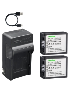 Kastar 2-Pack Battery and AC & USB-C Charger, Compatible with Panasonic DMW-BLB13 BLB13E, for Lumix DMC-G1 G2 G10 GF1 GH1 Mirrorless Cameras
