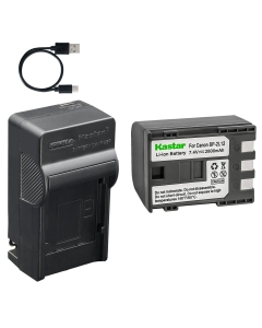 Kastar 1-Pack Battery and AC & USB-C Charger, Compatible with Canon NB-2L NB-2L12 BP-2L5 BP-2L12, for VIXIA HV20 HV30 HV40 HF R10 R100 Elura Optura ZR MD Camcorders