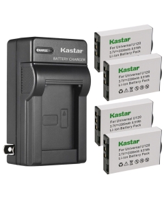 Kastar 4-Pack U120 Battery and AC Wall Charger Replacement for URC BATT-TRC1080 BTBL73386 Battery, Universal Remote Control URC TRC-1080 TRC-820, URC MXHP-R500 MXHP-R700 MX-1400, URC HS-R100 RM-2