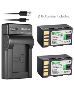 Kastar Battery (X2) & Slim USB Charger for JVC BN-VF815 BNVF815 and Everio GC-PX10 GC-PX100 GS-TD1 GZ-HD300 GZ-HD320 GZ-HM1 GZ-HM200 GZ-HM400 GZ-MG630 GZ-MG650 GZ-MG670 GZ-MG680 GZ-MS120 GZ-MS130