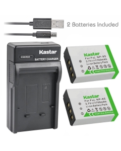 Kastar Battery (X2) & Slim USB Charger for Fujifilm NP-85, BC-85, FNP85, NP85 and Fujifilm FinePix S1, FinePix SL240, FinePix SL260, FinePix SL280, FinePix SL300, FinePix SL305, FinePix SL1000