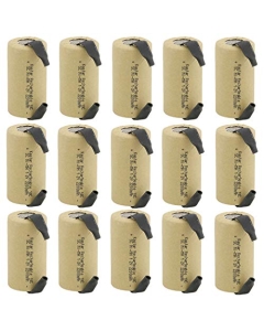Kastar 15-Pack Nickel Metal Hydride (Ni-MH) Rechargeable Paper Wrapped Sub C SC Cell 1.2V 2200mAh Battery Flat Top with Tabs Replacement for Any of 1000mAh ~ 2500mAh Ni-CD & Ni-MH Sub C SC Cells