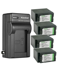 Kastar 4-Pack CGA-D54 Battery and AC Wall Charger Replacement for Panasonic AG-DVC80 AG-DVC80P, AG-DVC180 AG-DVC180A, AG-DVX100, AG-DVX100A AG-DVX100AE AG-DVX100AP, AG-DVX100B AG-DVX100BE AG-DVX100BP