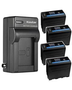 Kastar 4-Pack NP-F970PRO Battery 7.2V 8700mAh and AC Wall Charger Compatible with Son GV-A500 GV-A500E GV-A700 GV-D200 GV-D300 GV-D700 GV-D800 GV-D900 GV-HD700E HDR-AX2000 HDR-FX1 HDR-FX1000 Camera