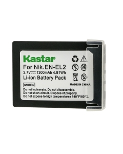 Kastar 1-Pack EN-EL2 Battery 3.7V 1300mAh Replacement for Nikon EN-EL2 ENEL2 EL2 Battery, Nikon MH-60 Charger, Nikon Coolpix 2500, Nikon Coolpix 3500, Nikon Coolpix SQ500 Digital Cameras