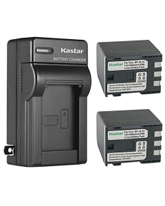 Kastar 2-Pack Battery and AC Wall Charger Replacement for Canon FVM100, FVM200, iVIS HG10, iVIS HV20, iVIS HV30, Optura 30, Optura 40, Optura 50, Optura 60, Optura 400, Optura 500, VIXIA HF R10