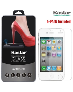 Kastar iPhone 4S/4G/4 Screen Protector (6-PACK), Premium Tempered Crystal Clear Glass Screen Protector for Apple iPhone 4S, iPhone 4G, iPhone 4 AT&T, T-Mobile, Sprint, Verizon Smartphone