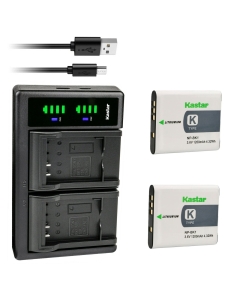 Kastar Battery (X2) & Dual USB Charger for Sony NP-BK1, NPBK1 and Cybershot DSC-W180, DSC-W190, DSC-W370, DSC-S750, DSC-S780, DSC-S950, DSC-S980, Webbie MHS-CM1 HD, MHS-PM1, MHS-PM5, Bloggie MHS-CM5