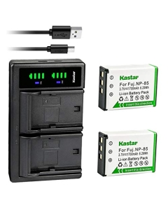 Kastar 2-Pack Battery and LTD2 USB Charger Replacement for Fujifilm NP-85 FNP-85 Sony NP-170 Toshiba PA3985PA3985U-1BRS Ordro 084-07042L-062 084-07042L-075 NP-170, Fujifilm BC-85 BC-85A Sony CB-170