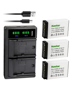 Kastar 3-Pack Battery and LTD2 USB Charger Replacement for Canon EOS Rebel T6i, EOS Rebel T6s, EOS Rebel T7i, EOS Rebel T8i, EOS M3, EOS M5, EOS M6, EOS M6 Mark II, EOS 77D, EOS 750D Cameras