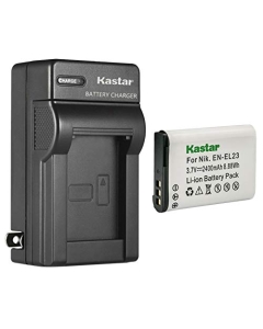 Kastar 1-Pack Battery and AC Wall Charger Replacement for Nikon EN-EL23 ENEL23 Battery, Nikon MH-67 MH-67P Charger, Nikon Coolpix B700, Coolpix P600, Coolpix P610, Coolpix P610s, Coolpix P900