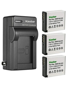 Kastar 3-Pack DMW-BLG10 Battery and AC Wall Charger Replacement for Panasonic Lumix DMC-GX7, Lumix DMC-GX7K, Lumix DMC-GX80, Lumix DMC-GX85, Lumix DMC-LX100, Lumix DMC-LX100K, Lumix DMC-LX100S Camera