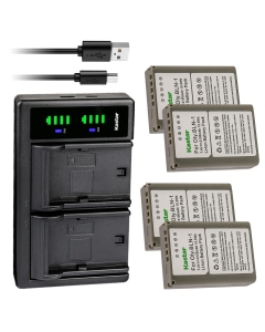 Kastar 4-Pack Fully Decoded Battery and LTD2 USB Charger Replacement for Olympus BLN-1 BLN1 Battery, BCN-1 Charger, M-D E-M1, OM-D E-M5, OM-D E-M5 Mark II, OM-D E-M5 Mark III, Pen E-P5, Pen-F Camera