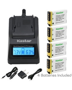 Kastar Ultra Fast Charger(3X faster) Kit and Battery (4-Pack) for Kodak KLIC-7003, K7003, and GE GB-40 work for Kodak EasyShare M380, EasyShare M381, EasyShare M420, EasyShare V803, EasyShare V1003, EasyShare Z950 and GE E1030, E1040, E1050TW, E1240, E125