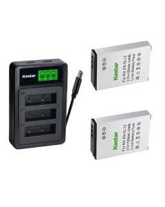 Kastar 2-Pack Battery with LZD3 USB Triple Charger Compatible with Nikon EN-EL12, Coolpix A900 A1000 B600 W300 AW100 AW120 P300 P330 S6100 S8200 S9100 S9700 S9900 KeyMission Cameras