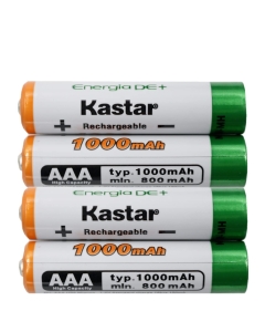 Kastar AAA 4-Pack Ni-MH 1000mAh Super High-Capacity Rechargeable Battery Pre-Charged for Panasonic HHR-4DPA HHR-55AAABU HHR-65AAABU, HHR-75AAA/BU, Solar Spinner, Garden Light, Garden Decorations