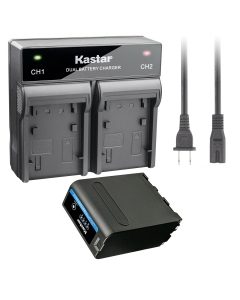 Kastar 1 Pack Battery and Rapid Dual Charger for NP-F990 PRO NP-F960 HXR-MC1500 HXR-MC2000 HXR-MC2500 HXR-NX100 HXR-NX3 HXR-NX5 HXR-NX5R MPK-DVF4 MVC-CD1000 MVC-CD400 MVC-CHF81 MVC-CKF81 MVC-FD100