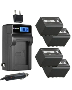 Kastar 4-Pack AG-VBR59 Battery and LCD AC Charger Compatible with Panasonic AG-VBR59 AJ-PX230, AJ-PX270, AJ-PX270PJ, AJ-PX298, AJ-PX298MC, AJ-UX90, AJ-UX180, HC-X1, HC-X1000, HC-X1500, HC-X2000 Camera