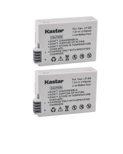 Kastar 2 Pack Replacement Batteries for Canon LP-E8 LPE8 and Canon Rebel T5i T4i T3i T2i 550D 600D 650D 700D Kiss X4 X5 X6 Digital Cameras