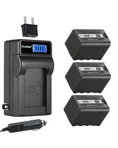 Kastar 3-Pack AG-VBR59 Battery and LCD AC Charger Compatible with Panasonic AG-VBR59 AJ-PX230, AJ-PX270, AJ-PX270PJ, AJ-PX298, AJ-PX298MC, AJ-UX90, AJ-UX180, HC-X1, HC-X1000, HC-X1500, HC-X2000 Camera