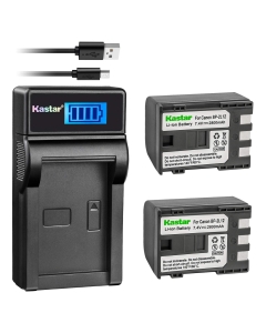 Kastar Battery 2Pack & Slim LCD Charger for Canon BP-2L12 BP-2L14 BP-2L15 BP-2L24H BP-2L5 NB-2L12 NB-2L14 NB-2L and DC310 DC330 Elura 60 Vixia HV20 Vixia HV30 ZR100 ZR200 ZR300 ZR500 ZR600 ZR800