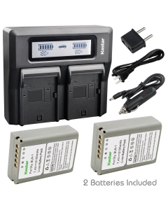 Kastar Fast Dual LCD Charger + 2X Battery for Olympus BLN-1 BLN1 and Olympus OM-D E-M1, Olympus OM-D E-M5, Olympus OM-D E-M5 Mark II, Olympus Pen E-P5, Olympus Pen-F Digital Cameras