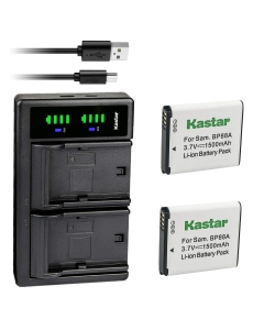 Kastar 2-Pack Battery and LTD2 USB Charger Replacement for Samsung EA-BP88A EABP88A, BP-88A BP88A Battery, Samsung DV200, DV300, DV300F, DV305, DV305F Digital Cameras