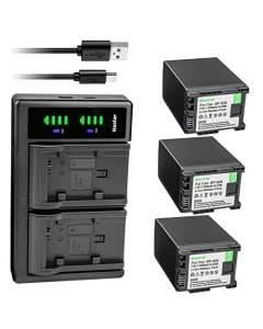 Kastar 3-Pack BP-828 BP828 Battery and LTD2 USB Charger Replacement for Canon XA60, Canon XA65, Canon XA70, Canon XA75, Canon VIXIA HF G70 Camera