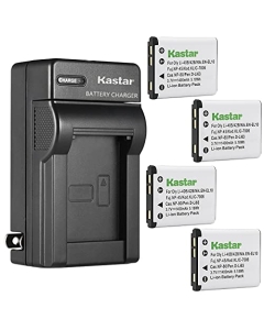 Kastar 4-Pack Battery and AC Wall Charger Replacement for San Xacti VPC-T1495, Xacti VPC-T1496, Xacti VPC-TP1000 Camera, HP (Hewlett Packard) PW460t PW550z SW450, MN12Z Digital Camera