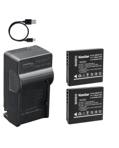Kastar 2-Pack Battery and AC & USB-C Charger, Compatible with Panasonic DMW-BCF10 CGA-S009 Lumix DMC-FS10 FS15 FS25 FS30 FS42 FX25 FX48 FX60 FX66 FX70 FX75 FX700 FT1 FT2 FT3 FT4 TS1 TS2 TS3 TS4 Camera