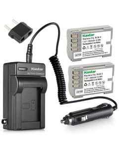 Kastar Battery (X2) & Travel Charger Kit for Olympus BLM-5, PS-BLM5 and Olympus C-8080, C-7070, C-5060, E1, E3, E5, E300, E330, E500, E510, E520 Digital Camera