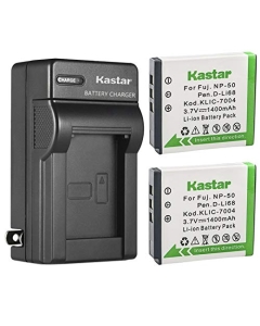 Kastar 2-Pack FNP-50 Battery and AC Wall Charger Replacement for Fujifilm FinePix F505EXR, FinePix F550EXR, FinePix F600EXR, FinePix F605EXR, FinePix F660EXR, FinePix F665EXR, FinePix F750EXR