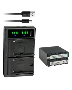 Kastar NP-F990 Battery 1-Pack and LTD2 USB Charger Compatible with Sony MVC-FD91 MVC-FD92 MVC-FD95 MVC-FD97 MVC-FDR1 MVC-FDR3 PBD-D50 PBD-V30 PLM-100 PLM-50 PLM-A35 PLM-A55 Q002-HDR1 GV-A700 Camcorder