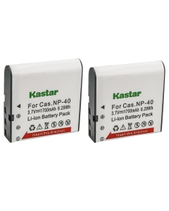 Kastar 2-Pack Battery CNP40 Replacement for Casio Exilim EX-FC160S, Exilim Pro EX-P505, Exilim Pro EX-P600, Exilim Pro EX-P700, Exilim Zoom EX-Z100, Exilim Zoom EX-Z1000, Exilim Zoom EX-Z1050 Camera
