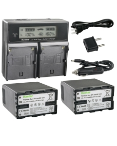 Kastar 2-Pack BP-U60 / BP-U66 Battery and AC LCD Dual Fast Charger Compatible with Sony BP-U30, BP-U35, BP-U60, BP-U60T, BP-U66, BP-U65, BP-U68, BP-U70, BP-U90, BP-U95, BP-U96, BP-U98 Battery