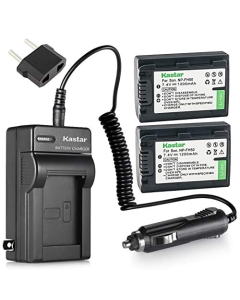 Kastar Battery (X2) & Travel Charger Kit for Sony NP-FH50, NPFH50, NP-FH30, NP-FH40 and Sony CyberShot DSC-HX1 DSC-HX100V DSC-HX200V, DSLR Alpha 230 A230 A330 A380 A390, HDR-TG1E TG3 TG5 TG7