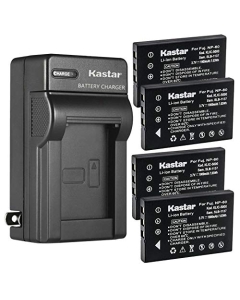 Kastar 4-Pack Battery and AC Wall Charger Replacement for NP-60, PDR-BT3, Q2232-8000, SB-L1037, SB-L1137, VW-VBA10, VW-VBA20, VW-VBA21, 024-910001-10, 02491-0006-10, 02491-0009-01, 02491-0012-01