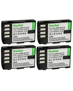 Kastar 4-Pack DMW-BLF19 Battery 7.4V 2200mAh Replacement for Panasonic DMW-BLF19, DMW-BLF19E, DMW-BLF19PP, DMC-643 Battery, Panasonic DMW-BTC10, DMW-BTC10E, DMW-BTC10G, DMW-BTC10PP Charger