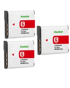 Kastar 3 Pack Battery Compatible with Sony NP-BG1 NP-FG1 Sony Cyber-Shot DSC-T100 DSC-T20 DSC-T25 DSC-W100 DSC-W110 DSC-W115 DSC-W120 DSC-W125 DSC-W130 DSC-W150 DSC-W170 DSC-W90 DSC-WX1 DSC-WX10