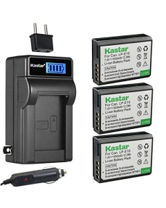 Kastar 3-Pack LP-E10 Battery and LCD AC Charger Compatible with Canon LP-E10 LPE10 Battery, Canon LC-E10 LC-E10N Charger, Canon EOS Rebel T3, EOS Rebel T5, EOS Rebel T6, EOS Rebel T7 DSLR Cameras