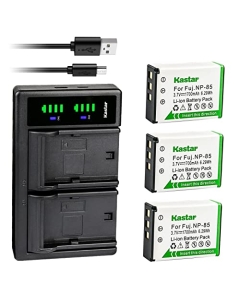 Kastar 3-Pack Battery and LTD2 USB Charger Replacement for Toshiba Camileo X200 Camileo X400 Camileo X416 Camileo X416 HD Camileo Z100 Medion Life P47011 Life X47023 MD86423 MD 86423 MD86695 MD 86695