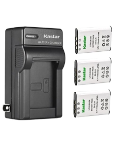 Kastar 3-Pack Battery and AC Wall Charger Replacement for Ricoh DB-80 Battery, BJ-8 Charger, Ricoh R50 Camera, Sanyo DB-L70 Battery, DB-L70 Charger, Sanyo Xacti DMX-E10, Sanyo Xacti VPC-E10 Camera
