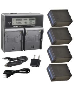 Kastar BP-U68 Battery 4-Pack and CH04 Dual Fast Charger Replacement for Sony BP-U90 BP-U60 BP-U65 BP-U68 Battery, PMW-150P XDCAM EX HD422 PHU-60K PXW-Z450 PXW-Z190 PXW-Z280 PXW-FX6 ILME-FX6 Camcorder