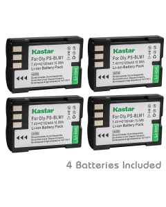 Kastar Battery (4-Pack) for Olympus BLM-1, BLM-01, PS-BLM1 Work for Olympus C-5060, C-7070, C-8080, E-1, E-3, E-30, E-520, EVOLT E-300, E-330, E-500, E-510 Cameras