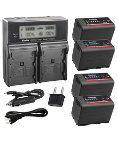 Kastar 4-Pack Battery and AC LCD Dual Fast Charger Compatible with Canon BP-911 BP-911K BP-914 BP-915 BP-925 BP-930 BP-935 BP-945 BP-950 BP-955 BP-950G Pro BP-970G BP-975 BP-980G Pro Battery