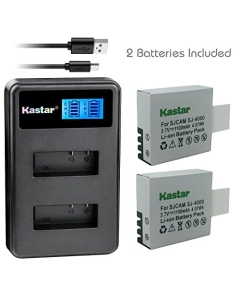 Kastar Battery 2 Pack and LCD Dual Charger for Eken PG1050 & Eken H8 Eken H8 Pro H8R Eken H9 Eken H9R EKO Full HD 1080p WiFi EKO HD 720p EKO Ultra HD 4K WiFi Evolveo MiniDVR DV Evolveo Sportcam A8